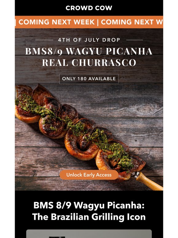 Incoming Drop: BMS 8/9 Wagyu Picanha. Real Churrasco.