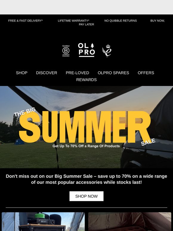 Save Big on Camping Accessories – Up to 70% Off!