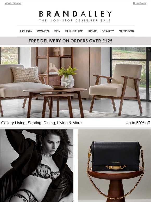 Up to 50% off Gallery Living | Plus, shop The Lyndon Company, Deyongs, Aubade, Chef & Sommelier, Eichholtz & more!