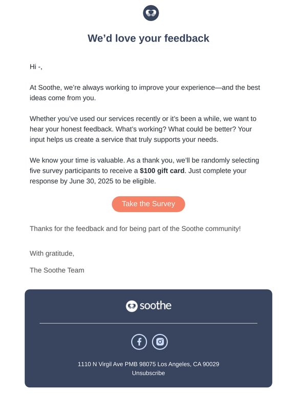 Your voice matters—share it for a chance to win $100 💬