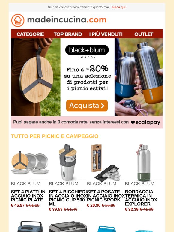 Fino a -20% sui prodotti Black & Blum per picnic e campeggio!