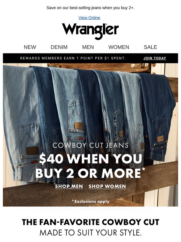 Flash sale: $40 cowboy cut jeans