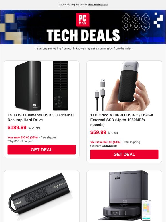 Ends Soon: $189.99 WD 14TB External HDD, 39% off eufy Robot Vacuum & Lenovo Legion Gaming Handheld Under $500