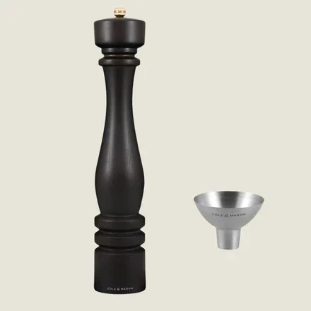 London Chocolate Wood Pepper Mill 400mm & Refill Funnel