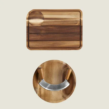 Berden Carving Board & Ashden Mezzaluna Bundle