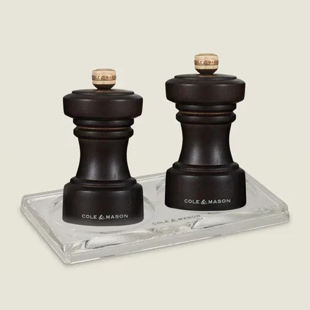 Hoxton Chocolate Wood Mill & Acrylic Tray Set