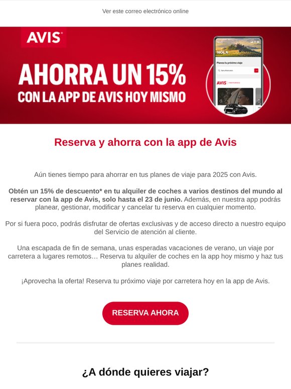 Ahorra ya con la app de Avis