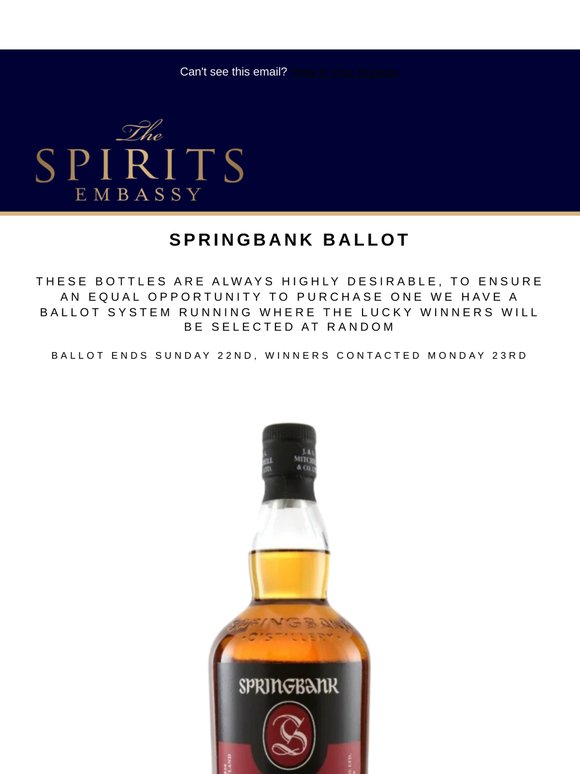 Your chance for exclusive Springbank releases!