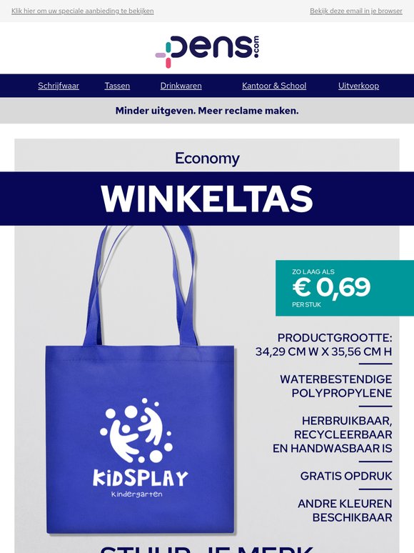 Bedrukte tassen, nu in de uitverkoop!