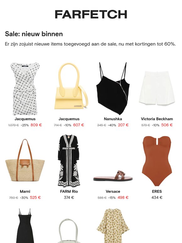 Tot 60% korting op nieuwe sale items