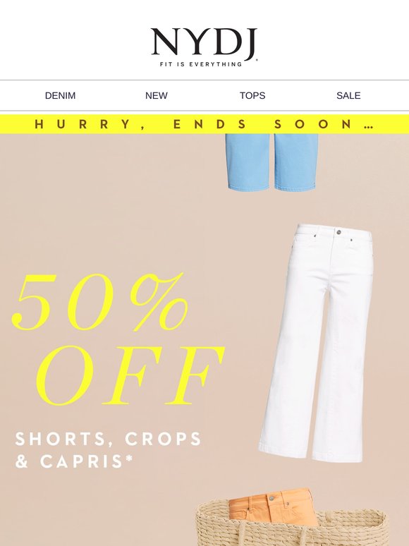 50% OFF Shorts, Crops, Capris Ending Soon!