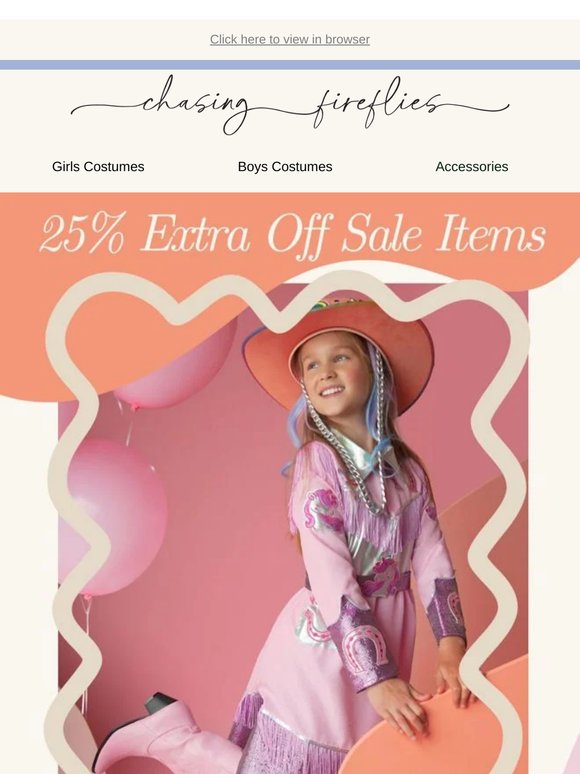 🎉 Just Added: Extra 25% Off All Sale Costumes!