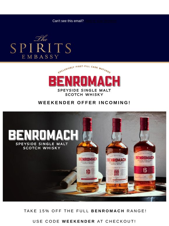 Grab 15% Off Benromach This Weekend! 🍂
