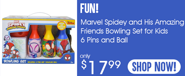 Marvel Spidey and His Amazing Friends Bowling Set for Kids 6 Pins and Ball