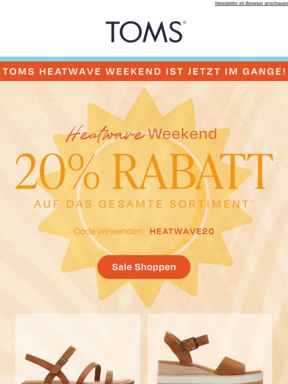 Heatwave Weekend 🔥 -20% auf alles
