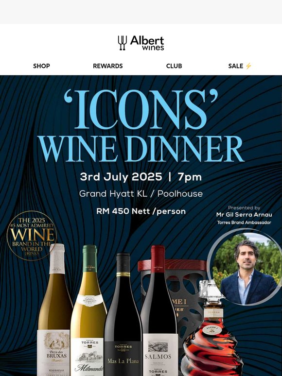 🍷An Iconic Night with Familia Torres ✨  Only at Grand Hyatt KL!