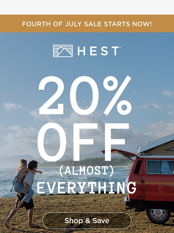 20% off (almost) everything starts now!