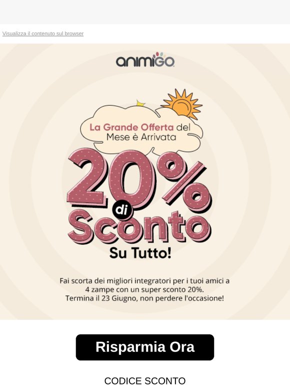 Offerta Lampo 20% ⚡️