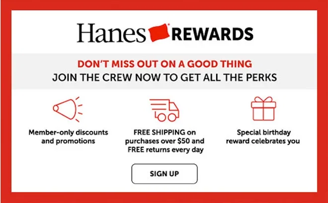 Join Hanes Rewards