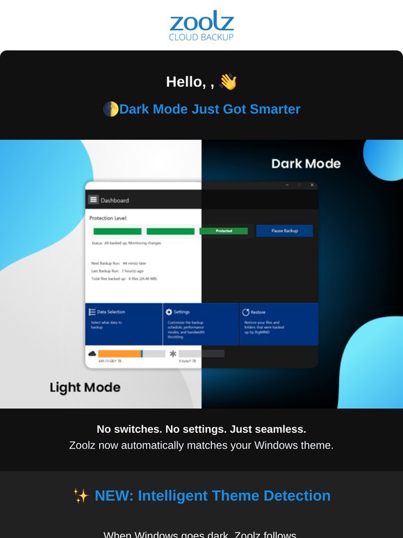 🌓 Introducing Dark Mode on Zoolz!