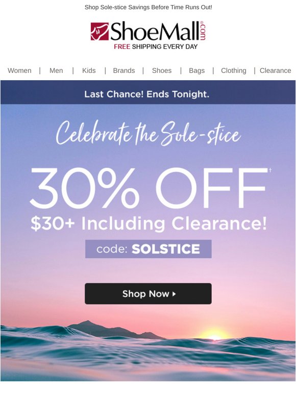 The Sun's Setting On 30% Off...