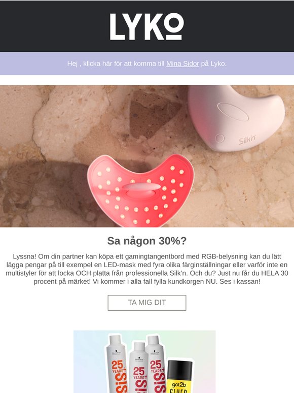 Nyp oss! 30% på Silk’n