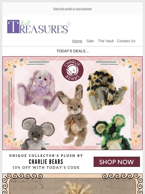 On Sale Tonight 💜 Charlie Bears | Urban Rituelle | Landmark | Zibo Glass