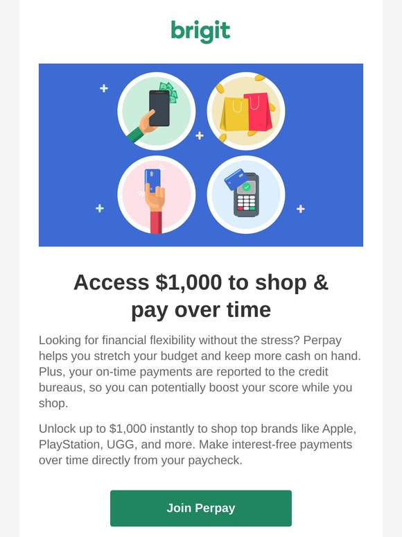 $1K to shop now, repay later!