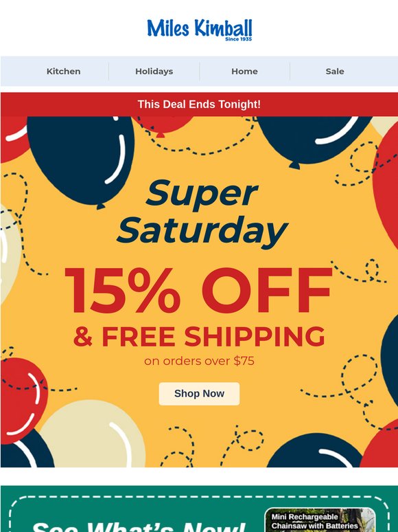 [Final Hours!] 15% Off + Free Shipping