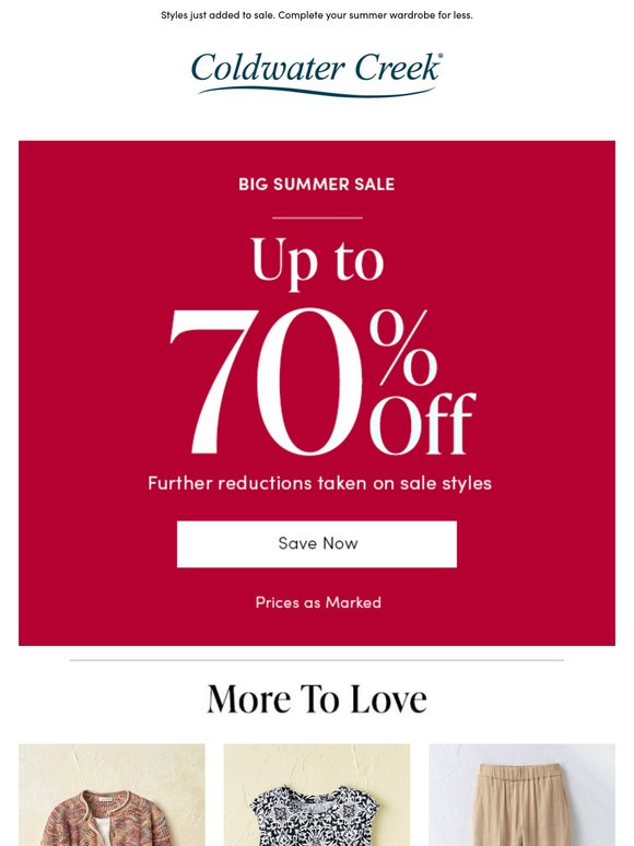 New Markdowns | Up to 70% Off