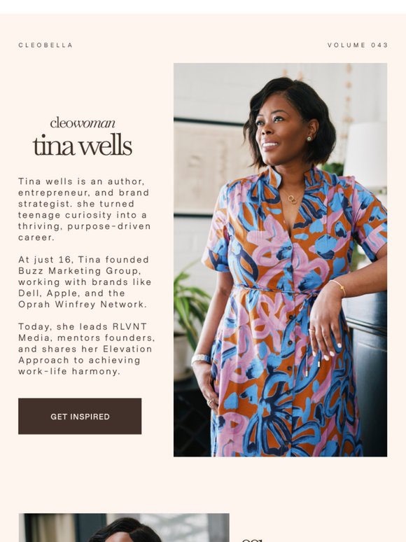 ✨  MEET CLEO WOMAN: TINA WELLS  —