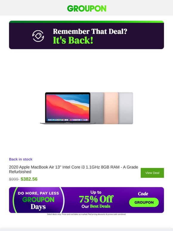 The wait is over! The deal you viewed is back in stock!