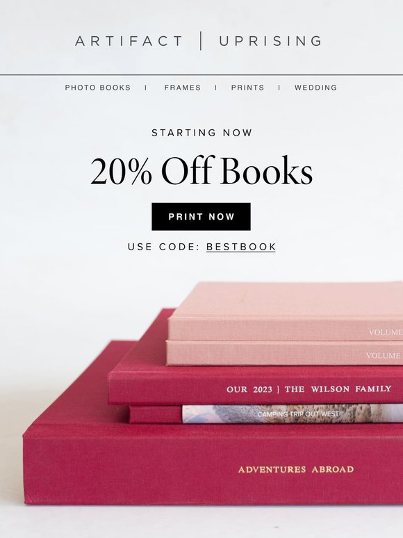 Just in: 20% off books