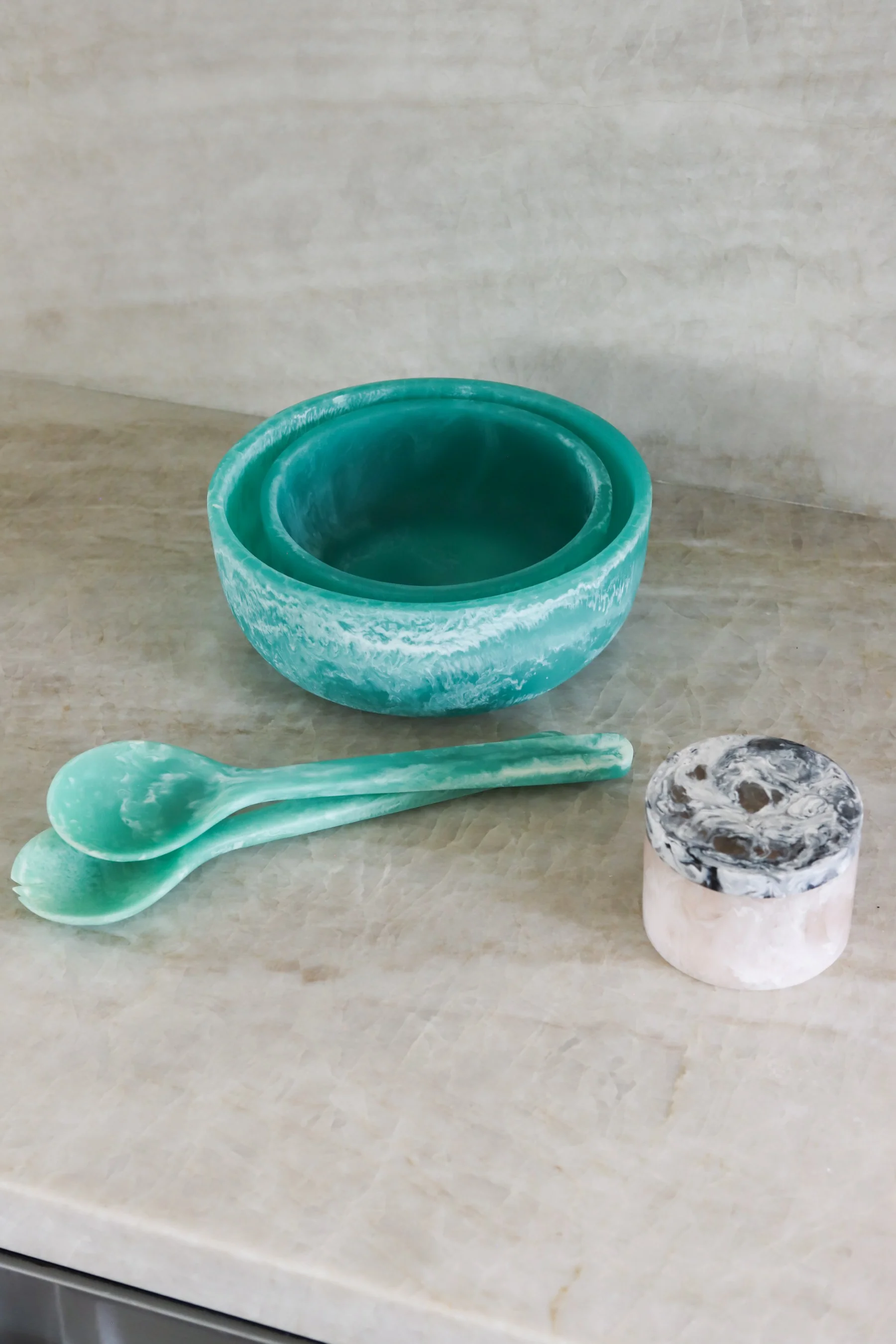 Image of Teal Serving Set