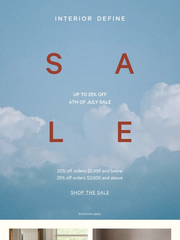 UP TO 25% OFF SITEWIDE IS HERE