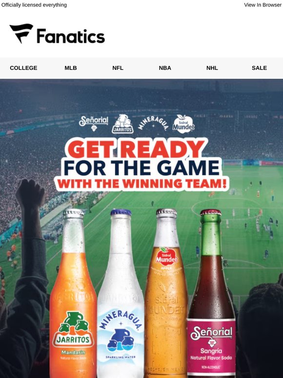 Get Ready for the Game: $25 Off Fanatics Gear with Jarritos