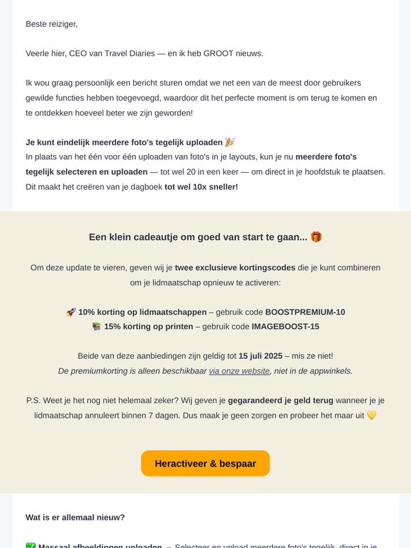 🤩 Het is zover! Het massa-uploaden van foto's is officieel mogelijk! Kom snel terug om het uit te proberen! 🎁