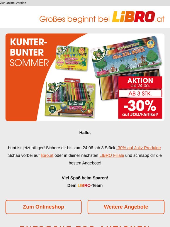 Ab 3 Stück -30% auf alle Jolly-Artikel 🖍️