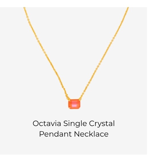 Octavia Single Crystal Pendant Necklace