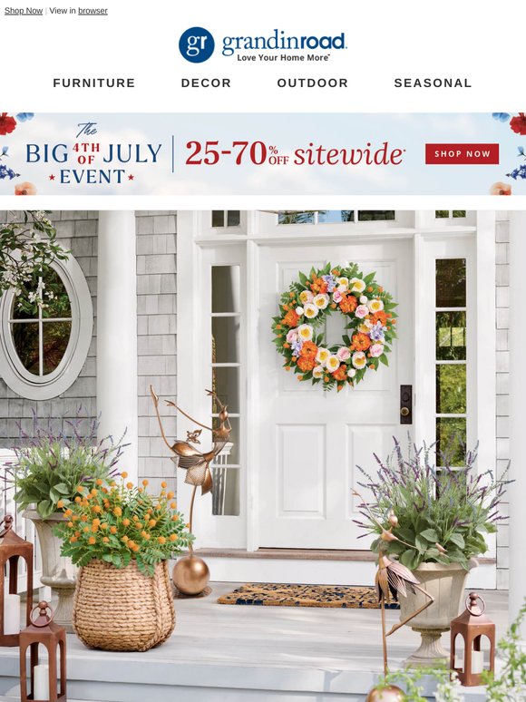25-70% OFF SITEWIDE* Sizzling Savings!
