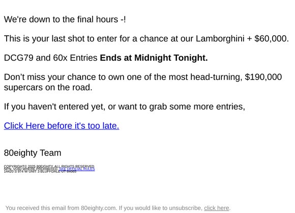 ⚠️ Last Chance —