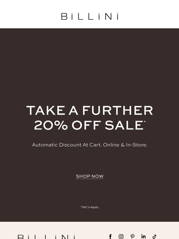 Take A Further 20% OFF Sale