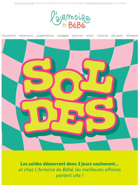 J-3 avant les soldes : préparez votre panier dès maintenant  🛒