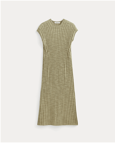[Image]The Column Dress in Cotton Linen | Eucalyptus