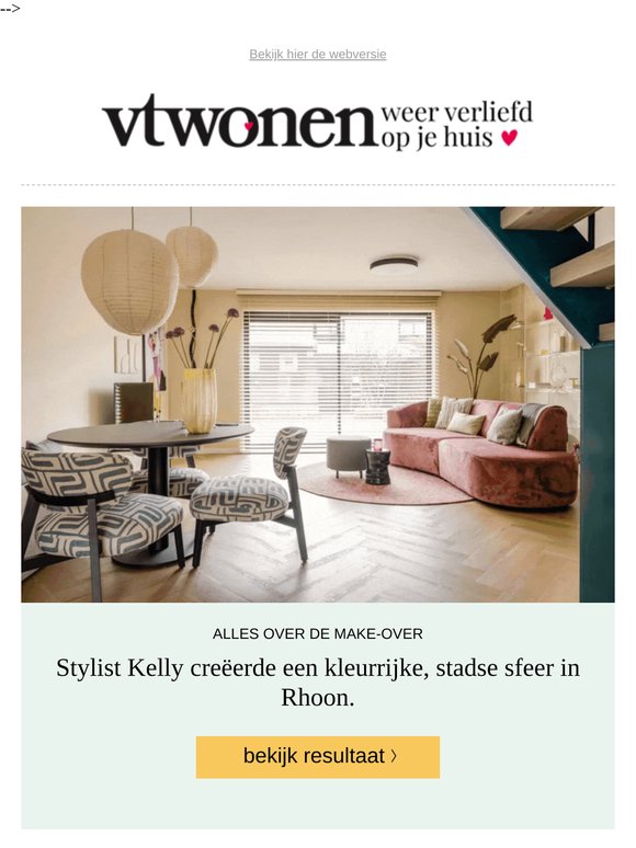 Stylist Kelly ging voor een kleurrijke, stadse sfeer in Rhoon