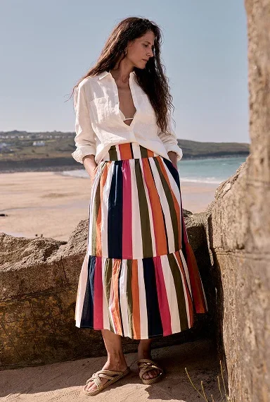 Image of model wearing holiday style clothing
