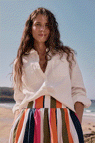 GIF of model wearing holiday style clothing