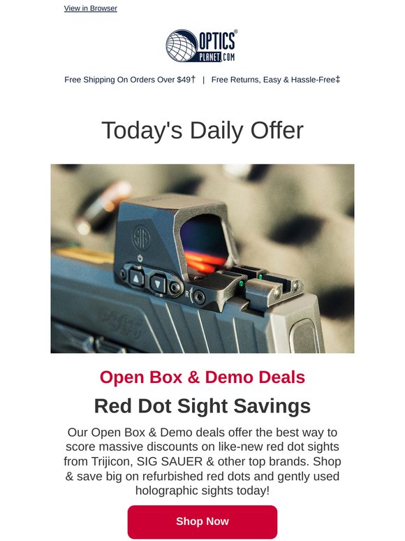 Open Box Red Dots & Gun Light Deals