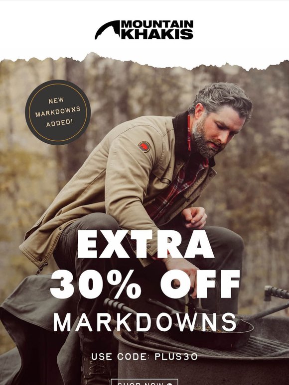 Don't Miss! Extra 30% Off Markdowns