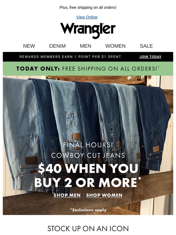 Our most iconic jeans are $40 for a limited time